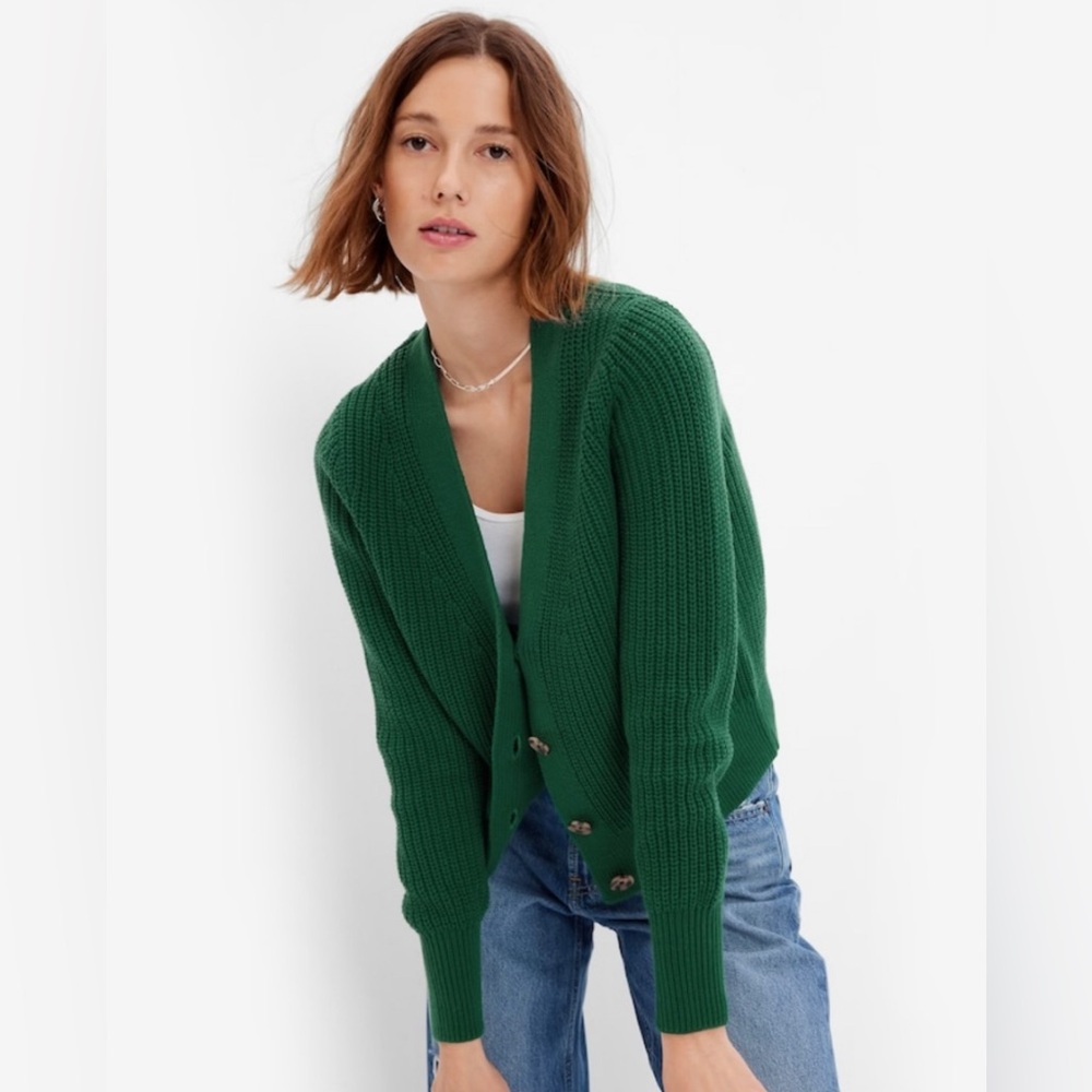 GAP Classic Cotton Rib Cardigan size L